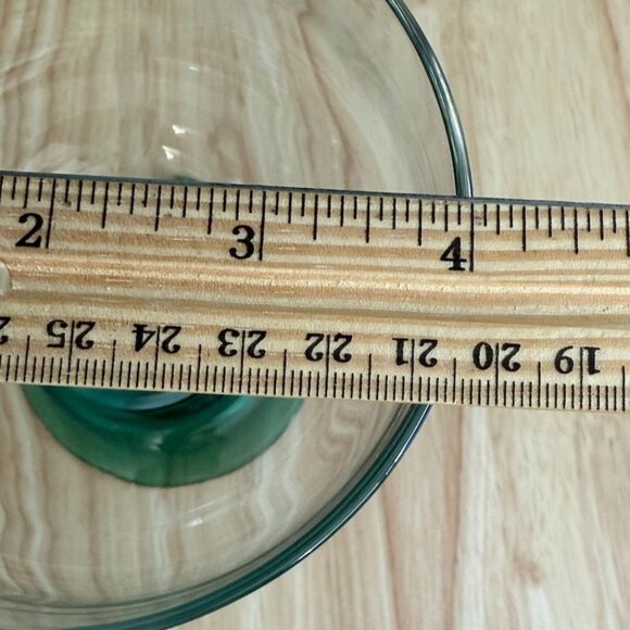 NOS Libbey Cactus Margarita Glasses Set Of 5 Green Stem Clear Bowl 12 Oz Vintage - Picture 7 of 7